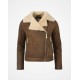 Womens Aviator B3 Distressed Brown Winter Jacket