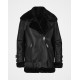 Womens Aviator B3 Sherling Black Winter Jacket