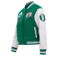 Womens Celtics Retro Classic Rib-Wool Varsity Jacket