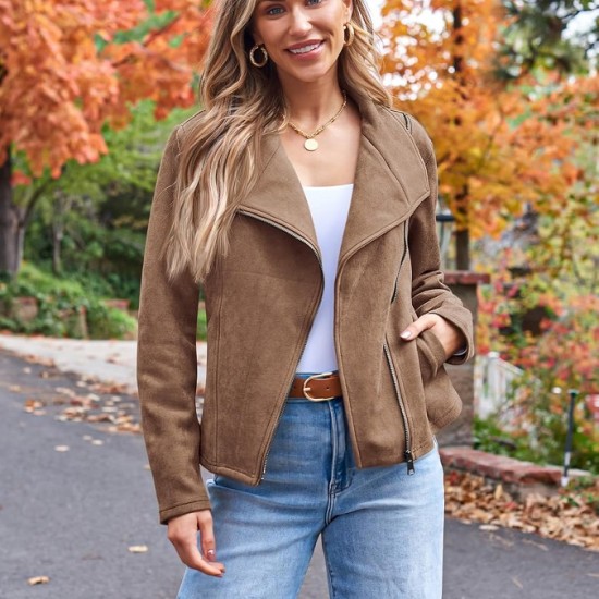 Womens Suede Leather Fall Fashion 2024 Outfits