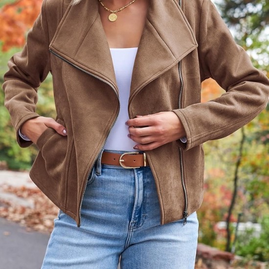 Womens Suede Leather Fall Fashion 2024 Outfits