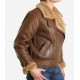 Women’s Fur Shearling Flying Bomber Aviator Jacket