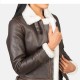 Womes B-3 Brown Leather Bomber Jacket