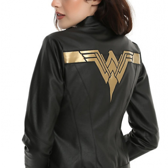 Wonder Women Justice League Gal Gadot Jacket With Golden Logo