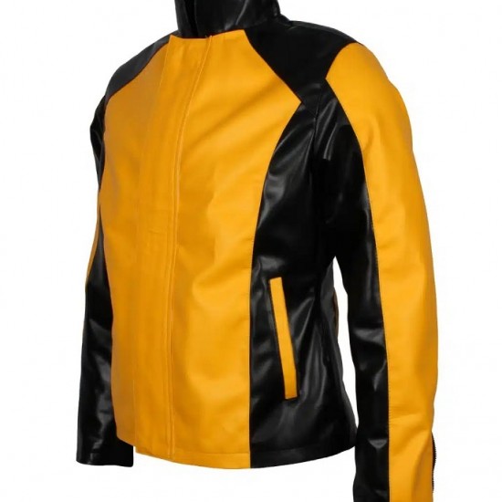 Yellow Infamous 2 Faux Leather Jacket