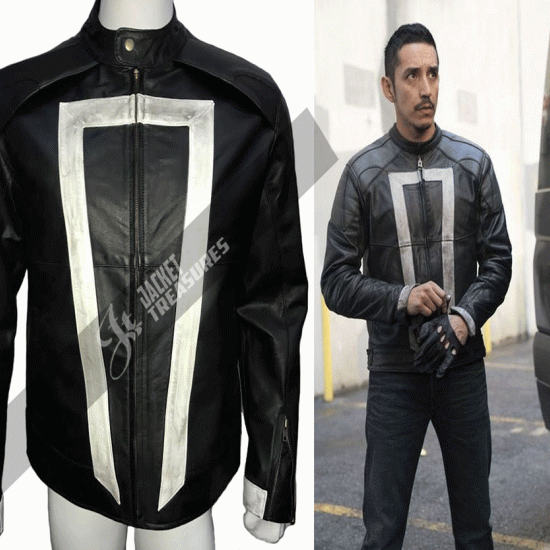 Men's Ghost Rider Marvel Agent Of Shield Black Leather Jacket