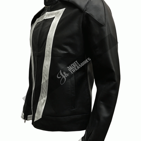 Men's Ghost Rider Marvel Agent Of Shield Black Leather Jacket