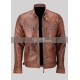 New Men's Motorcycle Vintage Brown Distressed Classic Diamond Jacket