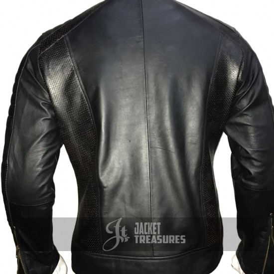 New Men's Cafe Racer Vintage Motorcycle Black Jacket