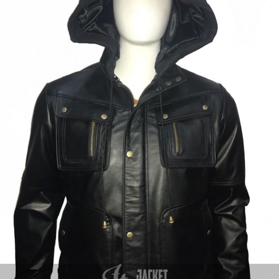 New Men's Motorcycle Brando Style Hoodie Jacket - Detach Hood