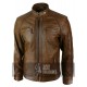 New Men's Distressed Brown Motorcycle Real Sheepskin Leather Jacket 