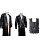 Mens Blade Trinity Wesley Snipes Leather Long Trench Coat And Vest