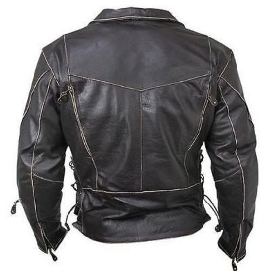 Classic Vintage Distressed Terminator Brando Men's Biker Jacket