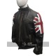 UK Flag Cafe Racer Vintage Style Distressed Brown Leather Jacket