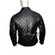 New Mens Quilted Diamond Black Leather Jacket