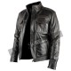 Mens Infinity Distressed Black Leather Jacket