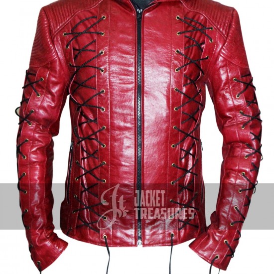 Roy Harper Arrow Season 3 Arsenal Red Hooded Jacket