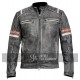 New Men's Vintage Motorcycle Cafe Racer Distressed Jacket