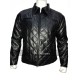 New Mens Quilted Diamond Black Leather Jacket