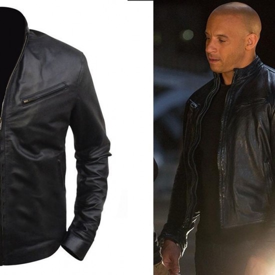 New Vin Diesel Fast And Furious 6 Designer Black Leather Jacket