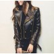 New Women's Black Biker Style Genuine Leather Slim fit Jacket