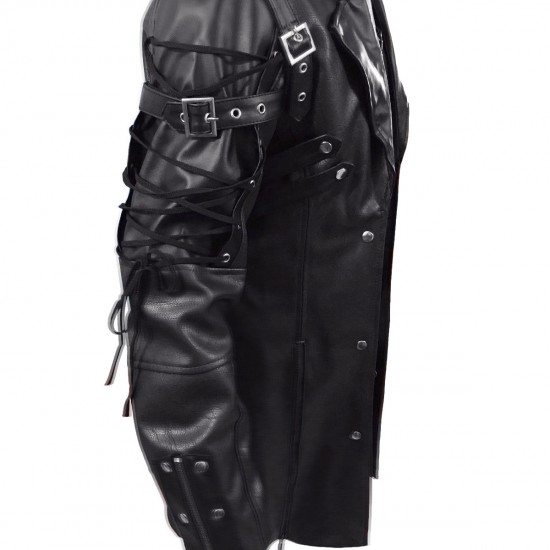 Steampunk Mens Gothic Leather Halloween Trench Coat