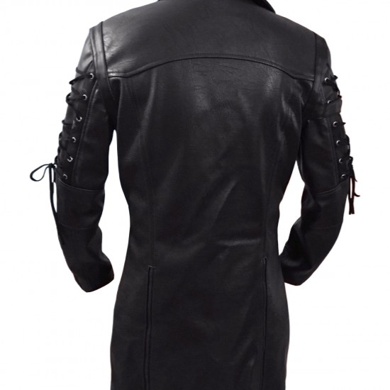 Steampunk Mens Gothic Leather Halloween Trench Coat