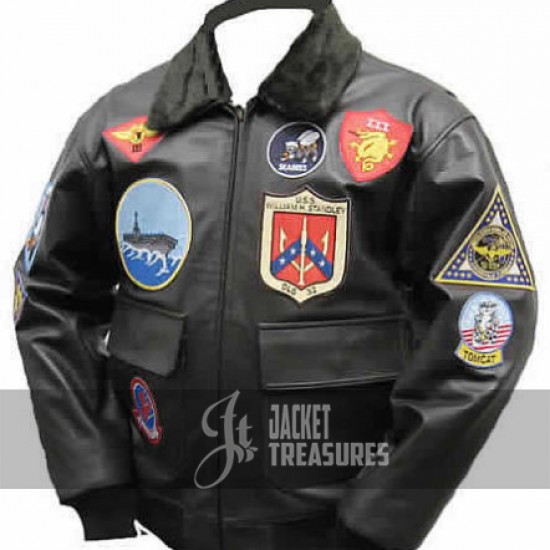 Top Gun Tom Cruise Men Fighter Jet Pilot Leather Jacket