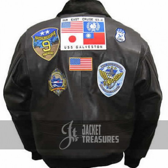 Top Gun Tom Cruise Men Fighter Jet Pilot Leather Jacket