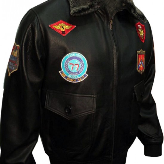 Top Gun Tom Cruise Men Fighter Jet Pilot Removable Collar Jacket