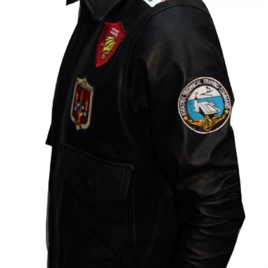 Top Gun Tom Cruise Men Fighter Jet Pilot Removable Collar Jacket