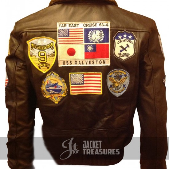 Top Gun Tom Cruise Men Fighter Jet Pilot Leather Jacket