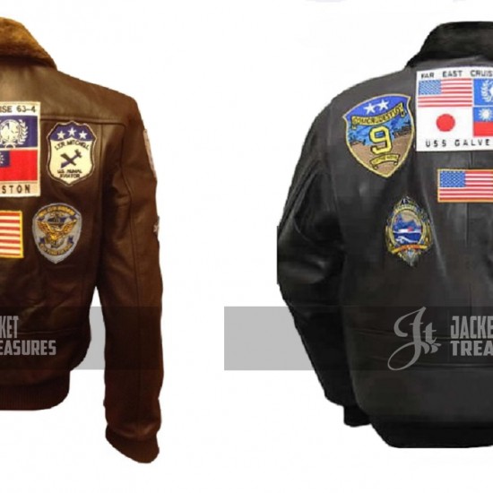 Top Gun Tom Cruise Men Fighter Jet Pilot Leather Jacket