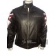 UK Flag Cafe Racer Vintage Style Distressed Brown Leather Jacket