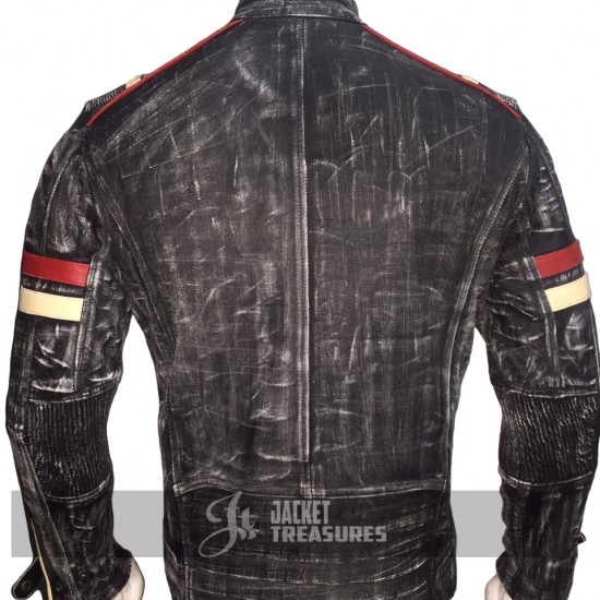 New Men's Vintage Motorcycle Cafe Racer Jacket