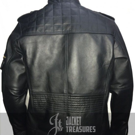 NEW Men's Cafe Racer Slim Fit Motorcycle Vintage Black Leather Jacket