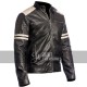 New Men's Black Slim Fit Cafe Racer Vintage Motorcycle Jacket