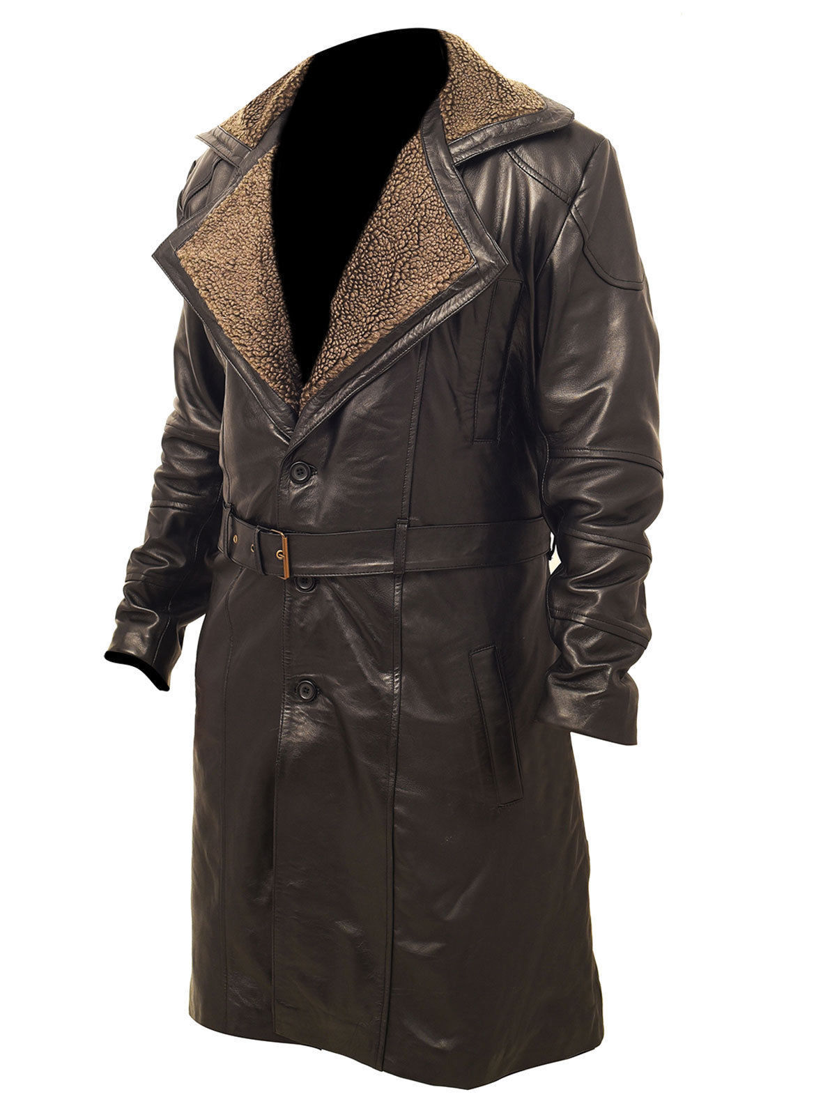 Blade Runner 2049 Ryan Gosling Officer K Fur Collar Trench Coat