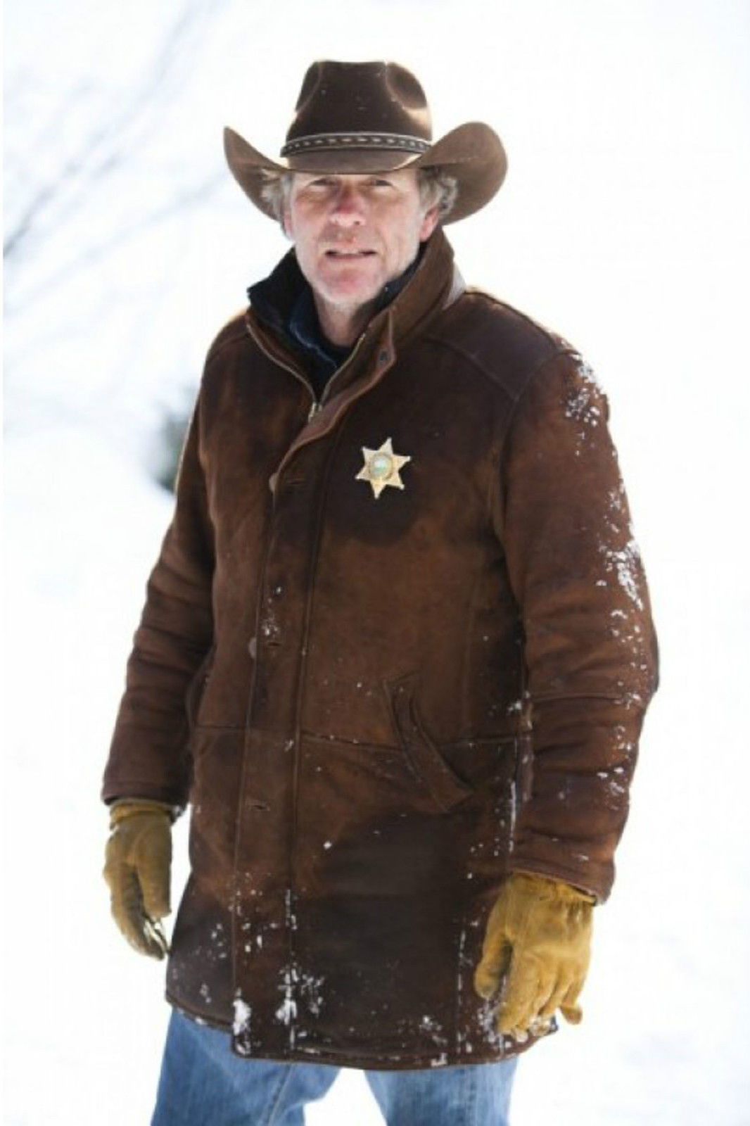 Longmire-Sheriff Walt Robert Taylor Longmire Suede Leather Coat Jacket