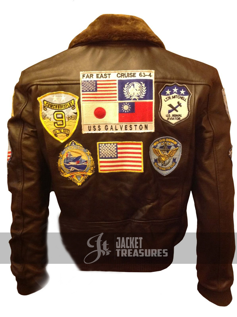 Top Gun Tom Cruise Men Fighter Jet Pilot Leather Jacket